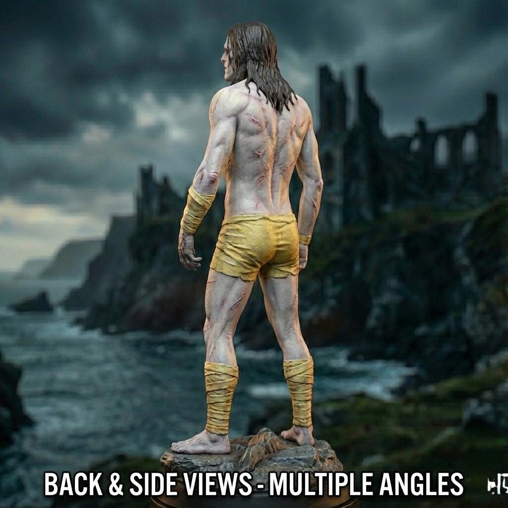 Frankenstein Monster Figure, Hand Painted Gothic Statue, Horror Decor Sculpture, Dark Fantasy Art Gift, Classic Creature